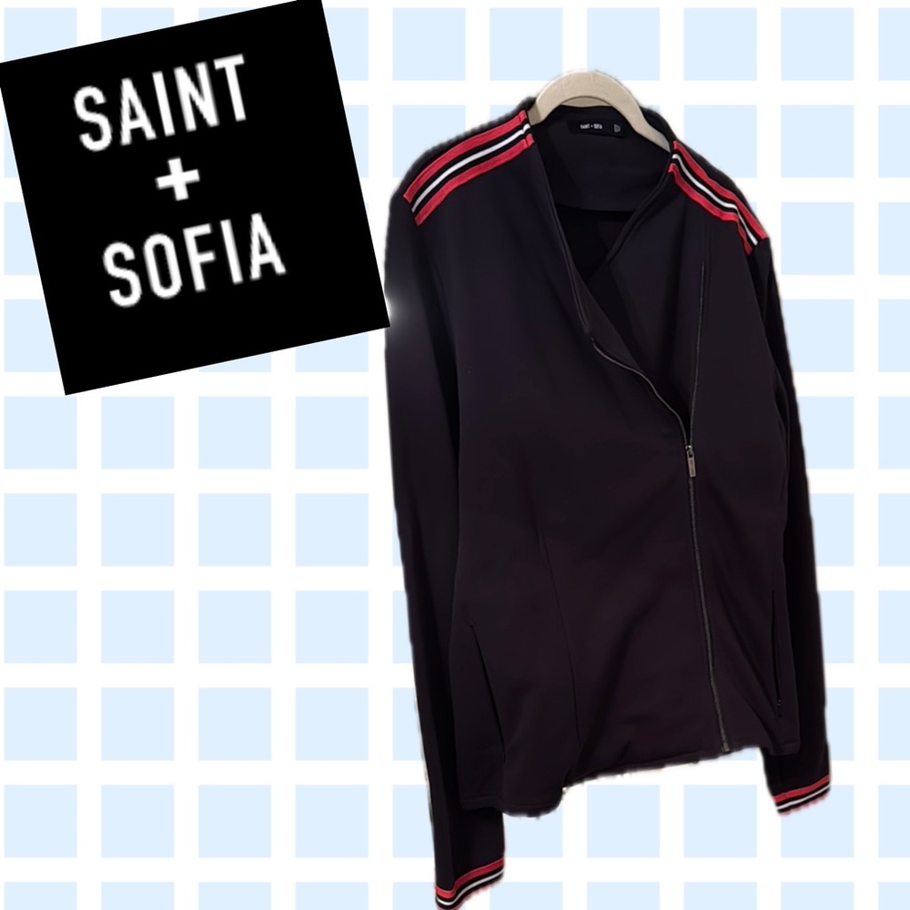 Navy Jacket with Red Stripes